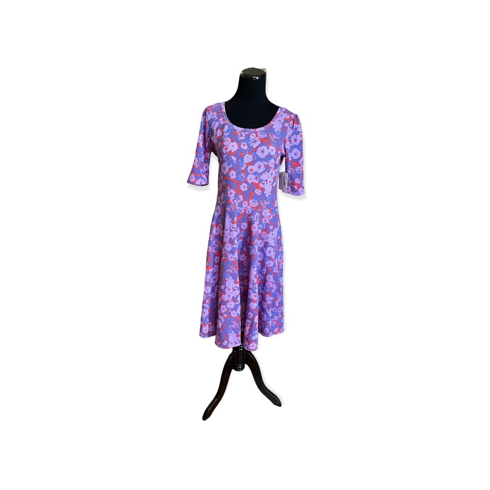 S/ L LuLaRoe Nicole Swing Dress NEW Gorgeous Purple Floral